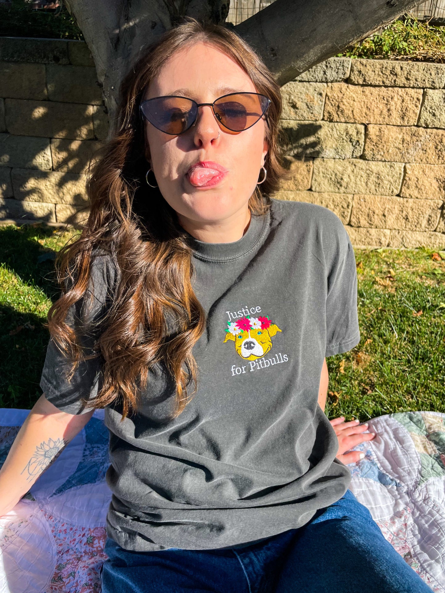 Justice for Pitbull Flower Crown Tee